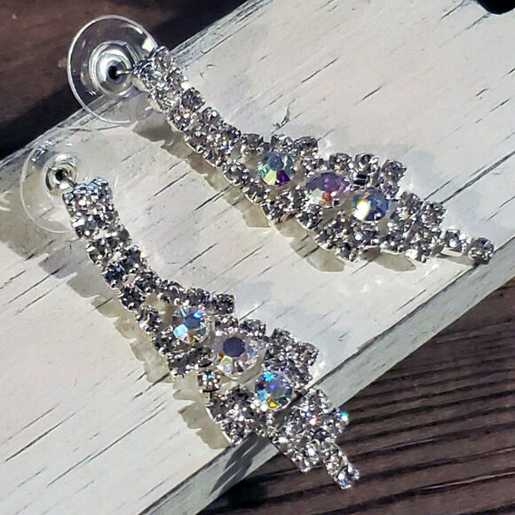 Retro Glam European Lady Di Style Austrian Crystal Earrings - Picture 9 of 10